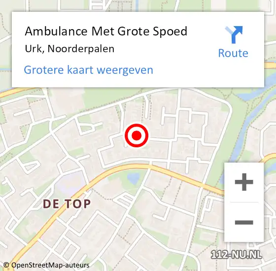 Locatie op kaart van de 112 melding: Ambulance Met Grote Spoed Naar Urk, Noorderpalen op 18 augustus 2019 15:39