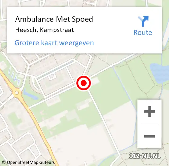 Locatie op kaart van de 112 melding: Ambulance Met Spoed Naar Heesch, Kampstraat op 19 augustus 2019 07:55