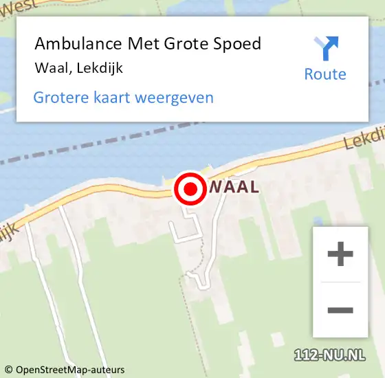 Locatie op kaart van de 112 melding: Ambulance Met Grote Spoed Naar Waal, Lekdijk op 19 augustus 2019 08:06