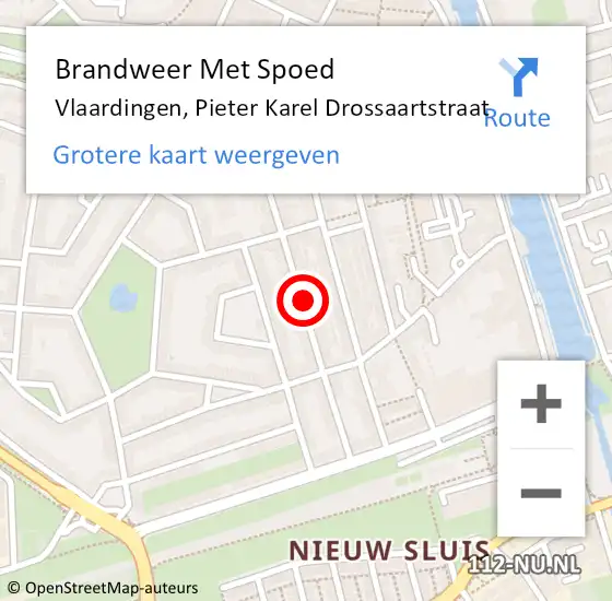 Locatie op kaart van de 112 melding: Brandweer Met Spoed Naar Vlaardingen, Pieter Karel Drossaartstraat op 19 augustus 2019 12:18
