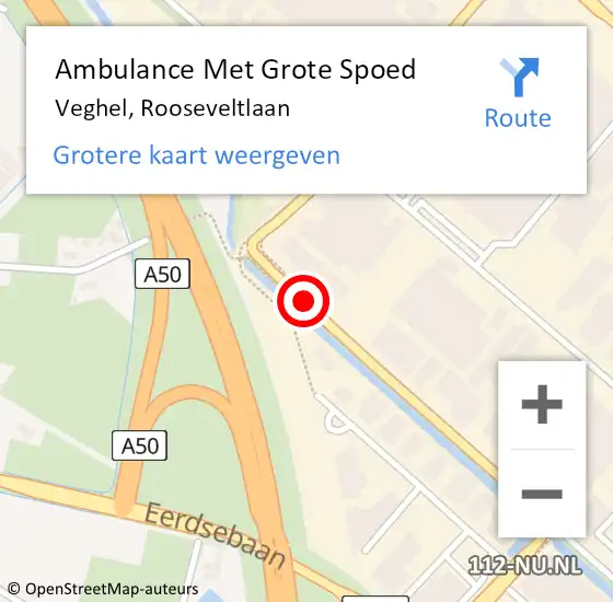 Locatie op kaart van de 112 melding: Ambulance Met Grote Spoed Naar Veghel, Rooseveltlaan op 19 augustus 2019 17:18