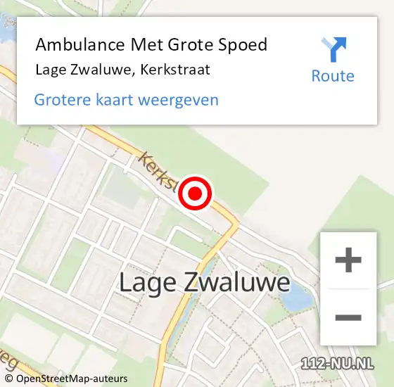 Locatie op kaart van de 112 melding: Ambulance Met Grote Spoed Naar Lage Zwaluwe, Kerkstraat op 19 augustus 2019 18:23