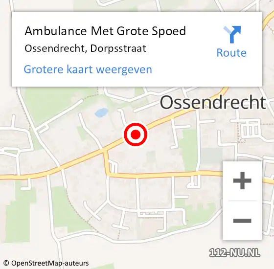 Locatie op kaart van de 112 melding: Ambulance Met Grote Spoed Naar Ossendrecht, Dorpsstraat op 20 augustus 2019 06:30