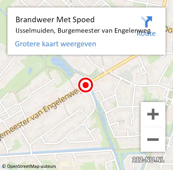 Locatie op kaart van de 112 melding: Brandweer Met Spoed Naar IJsselmuiden, Burgemeester Van Engelenweg op 20 augustus 2019 13:12