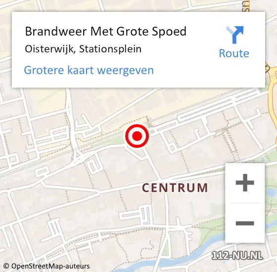 Locatie op kaart van de 112 melding: Brandweer Met Grote Spoed Naar Oisterwijk, Stationsplein op 20 augustus 2019 16:50