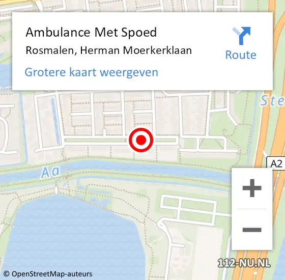 Locatie op kaart van de 112 melding: Ambulance Met Spoed Naar Rosmalen, Herman Moerkerklaan op 20 augustus 2019 17:53