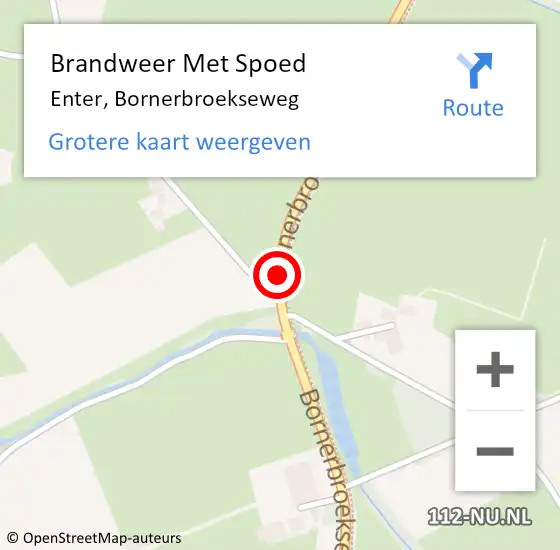 Locatie op kaart van de 112 melding: Brandweer Met Spoed Naar Enter, Bornerbroekseweg op 20 augustus 2019 21:53