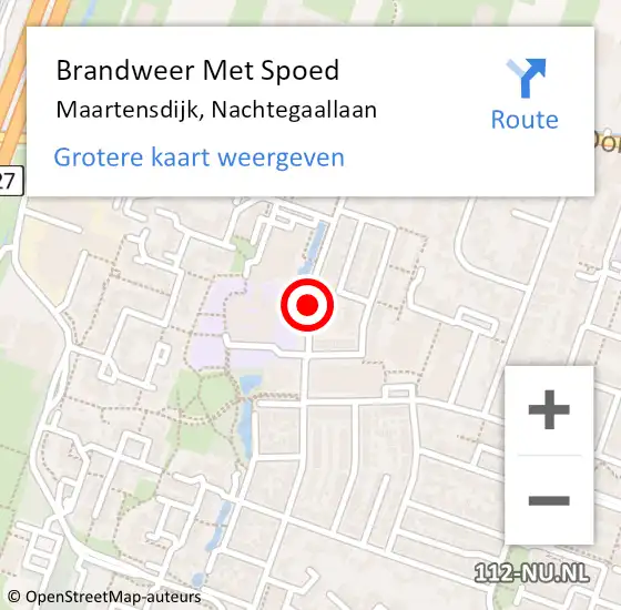 Locatie op kaart van de 112 melding: Brandweer Met Spoed Naar Maartensdijk, Nachtegaallaan op 20 augustus 2019 21:57