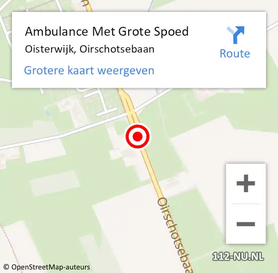 Locatie op kaart van de 112 melding: Ambulance Met Grote Spoed Naar Oisterwijk, Oirschotsebaan op 21 augustus 2019 09:11