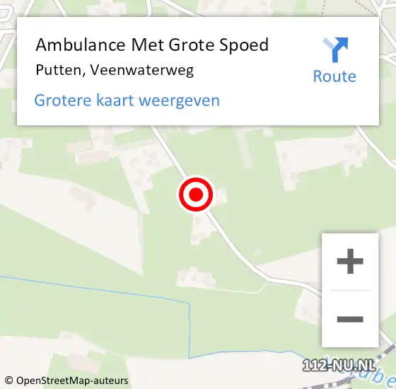 Locatie op kaart van de 112 melding: Ambulance Met Grote Spoed Naar Putten, Veenwaterweg op 21 augustus 2019 10:55