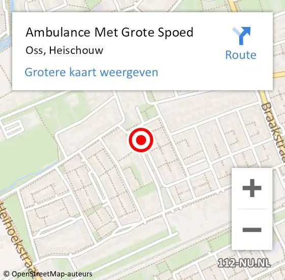 Locatie op kaart van de 112 melding: Ambulance Met Grote Spoed Naar Oss, Heischouw op 21 augustus 2019 17:25