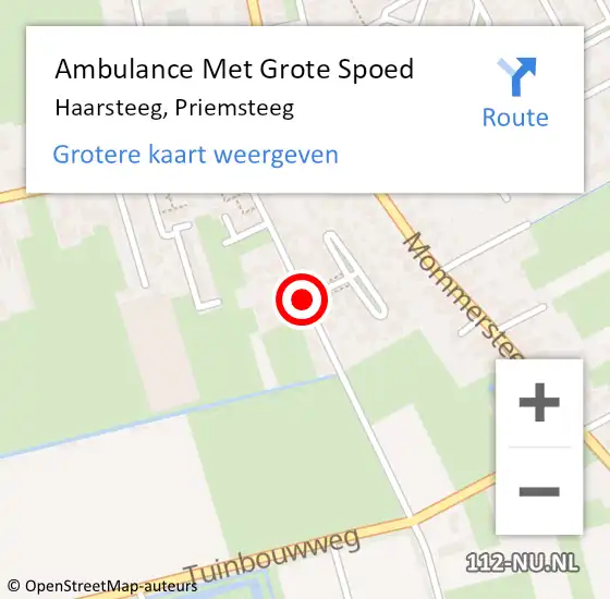 Locatie op kaart van de 112 melding: Ambulance Met Grote Spoed Naar Haarsteeg, Priemsteeg op 22 augustus 2019 01:54