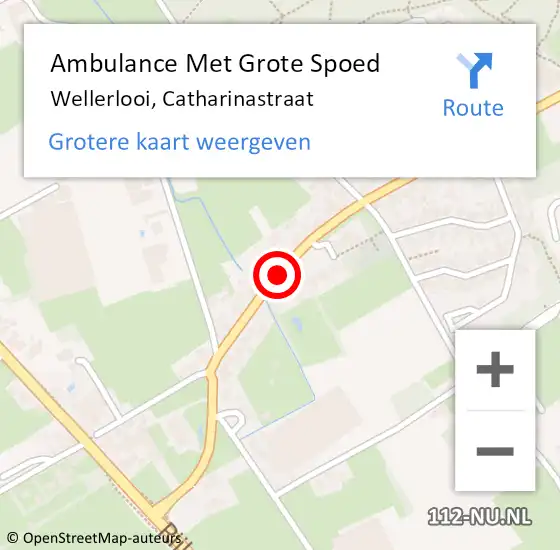Locatie op kaart van de 112 melding: Ambulance Met Grote Spoed Naar Wellerlooi, Catharinastraat op 22 augustus 2019 13:48