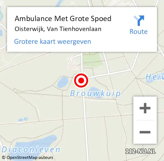 Locatie op kaart van de 112 melding: Ambulance Met Grote Spoed Naar Oisterwijk, Van Tienhovenlaan op 22 augustus 2019 15:33
