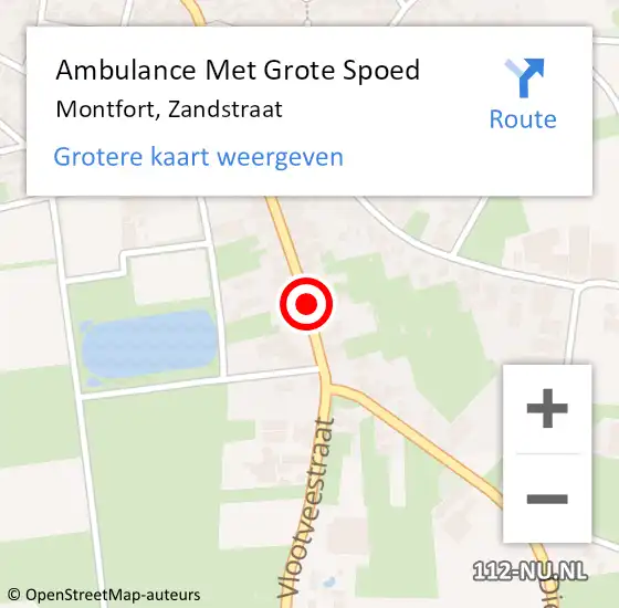 Locatie op kaart van de 112 melding: Ambulance Met Grote Spoed Naar Montfort, Zandstraat op 22 augustus 2019 16:25