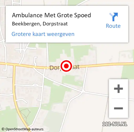 Locatie op kaart van de 112 melding: Ambulance Met Grote Spoed Naar Beekbergen, Dorpstraat op 22 augustus 2019 19:34