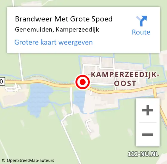 Locatie op kaart van de 112 melding: Brandweer Met Grote Spoed Naar Genemuiden, Kamperzeedijk op 22 augustus 2019 23:23