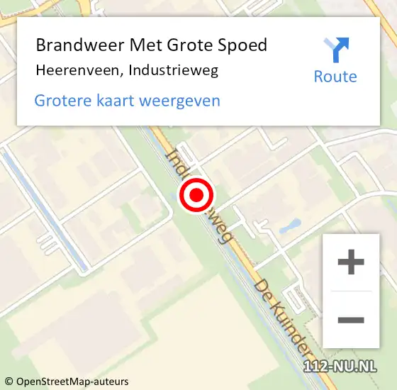 Locatie op kaart van de 112 melding: Brandweer Met Grote Spoed Naar Heerenveen, Industrieweg op 23 augustus 2019 03:30