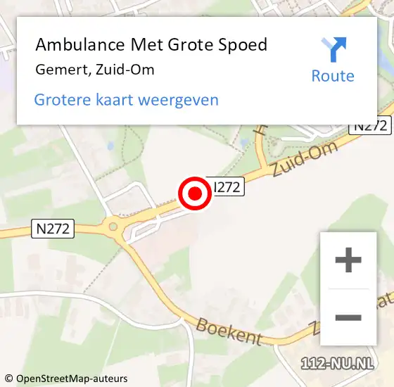 Locatie op kaart van de 112 melding: Ambulance Met Grote Spoed Naar Gemert, Zuid-Om op 23 augustus 2019 06:54