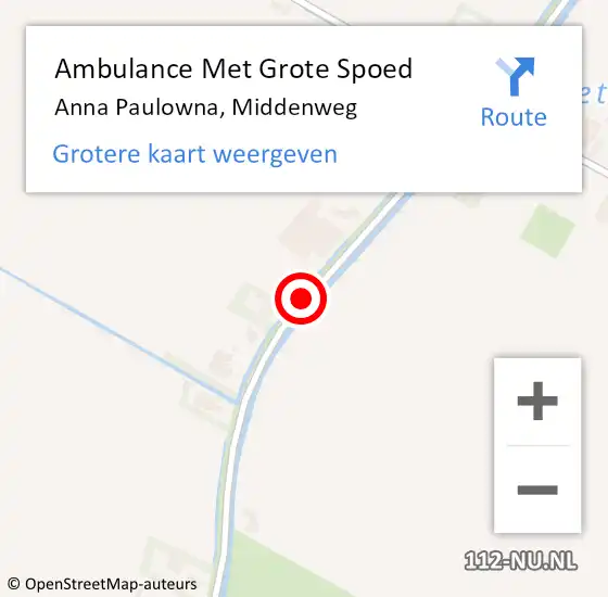 Locatie op kaart van de 112 melding: Ambulance Met Grote Spoed Naar Anna Paulowna, Middenweg op 23 augustus 2019 08:54