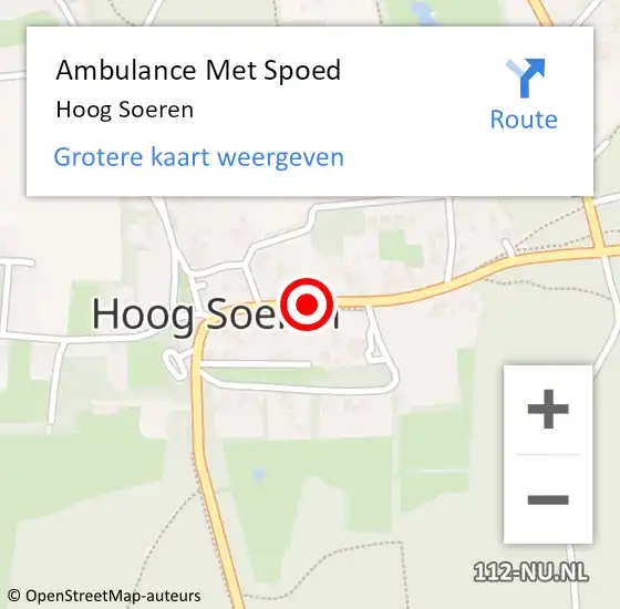 Locatie op kaart van de 112 melding: Ambulance Met Spoed Naar Hoog Soeren op 23 augustus 2019 13:38