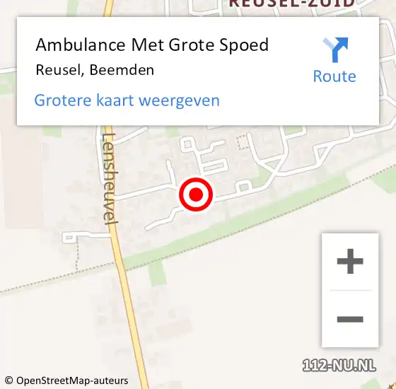 Locatie op kaart van de 112 melding: Ambulance Met Grote Spoed Naar Reusel, Beemden op 23 augustus 2019 14:41