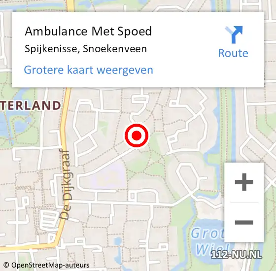 Locatie op kaart van de 112 melding: Ambulance Met Spoed Naar Spijkenisse, Snoekenveen op 23 augustus 2019 16:58
