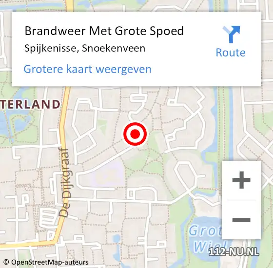 Locatie op kaart van de 112 melding: Brandweer Met Grote Spoed Naar Spijkenisse, Snoekenveen op 23 augustus 2019 16:59