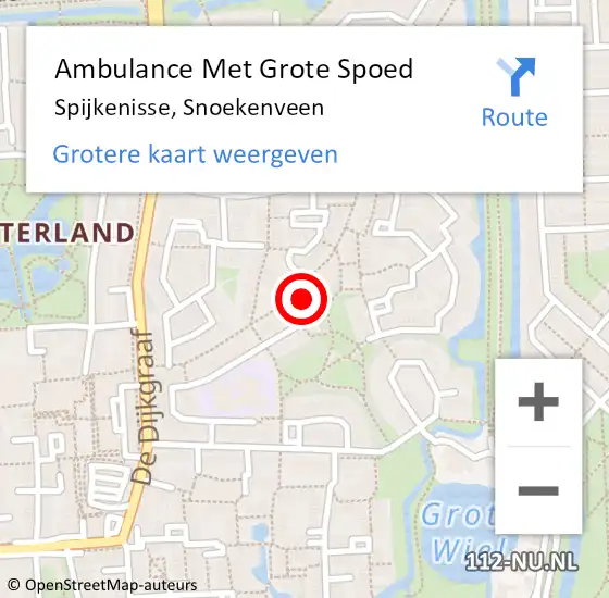 Locatie op kaart van de 112 melding: Ambulance Met Grote Spoed Naar Spijkenisse, Snoekenveen op 23 augustus 2019 17:02