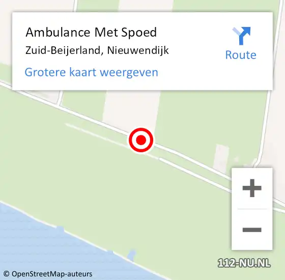 Locatie op kaart van de 112 melding: Ambulance Met Spoed Naar Zuid-Beijerland, Nieuwendijk op 23 augustus 2019 18:21