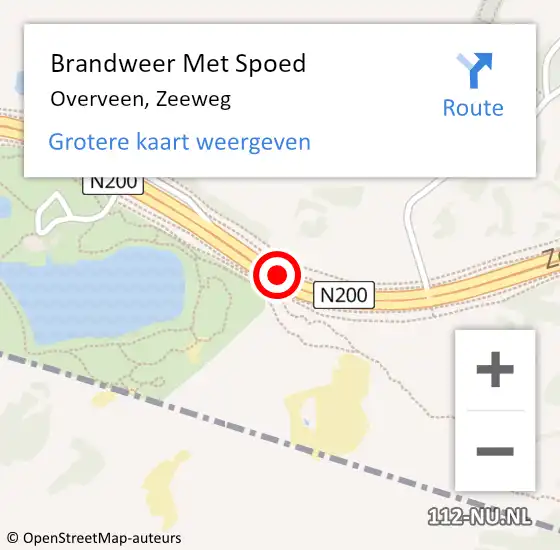 Locatie op kaart van de 112 melding: Brandweer Met Spoed Naar Overveen, Zeeweg op 23 augustus 2019 20:02