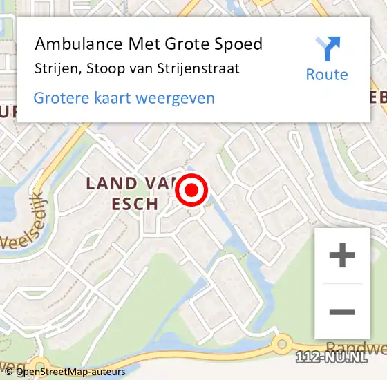 Locatie op kaart van de 112 melding: Ambulance Met Grote Spoed Naar Strijen, Stoop van Strijenstraat op 23 augustus 2019 21:55