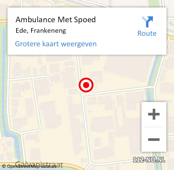 Locatie op kaart van de 112 melding: Ambulance Met Spoed Naar Ede, Frankeneng op 24 augustus 2019 03:00