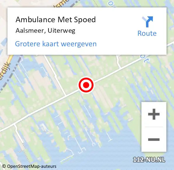 Locatie op kaart van de 112 melding: Ambulance Met Spoed Naar Aalsmeer, Uiterweg op 24 augustus 2019 11:47