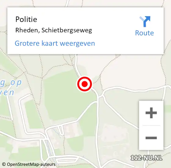 Locatie op kaart van de 112 melding: Politie Rheden, Schietbergseweg op 24 augustus 2019 14:46