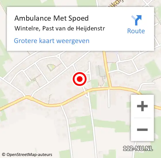 Locatie op kaart van de 112 melding: Ambulance Met Spoed Naar Wintelre, Past van de Heijdenstr op 24 augustus 2019 16:16