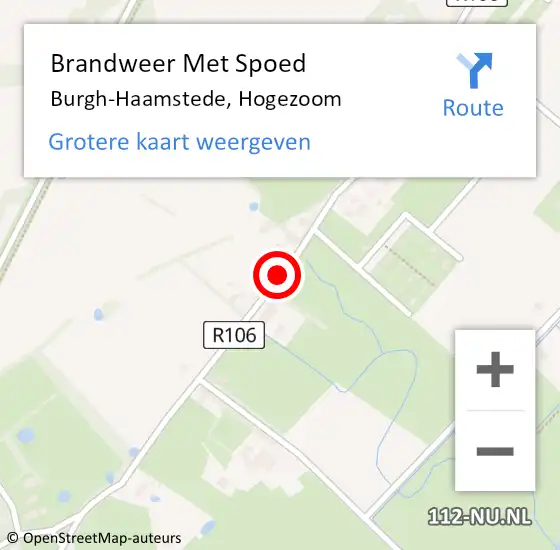 Locatie op kaart van de 112 melding: Brandweer Met Spoed Naar Burgh-Haamstede, Hogezoom op 24 augustus 2019 18:00