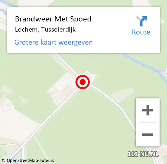 Locatie op kaart van de 112 melding: Brandweer Met Spoed Naar Lochem, Tusselerdijk op 24 augustus 2019 18:15
