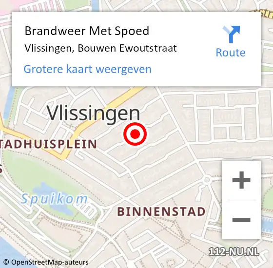 Locatie op kaart van de 112 melding: Brandweer Met Spoed Naar Vlissingen, Bouwen Ewoutstraat op 24 augustus 2019 20:04
