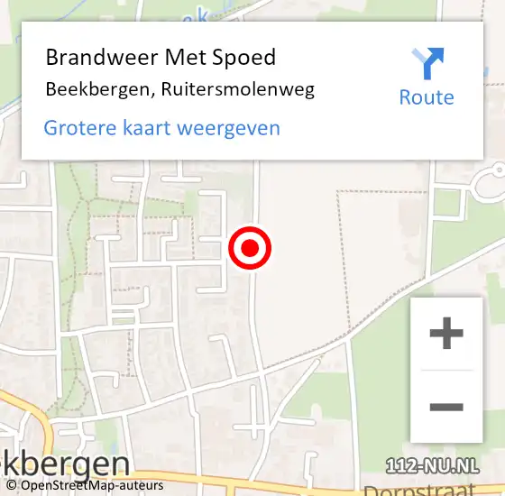 Locatie op kaart van de 112 melding: Brandweer Met Spoed Naar Beekbergen, Ruitersmolenweg op 24 augustus 2019 20:39