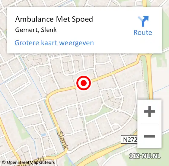 Locatie op kaart van de 112 melding: Ambulance Met Spoed Naar Gemert, Slenk op 25 augustus 2019 00:42