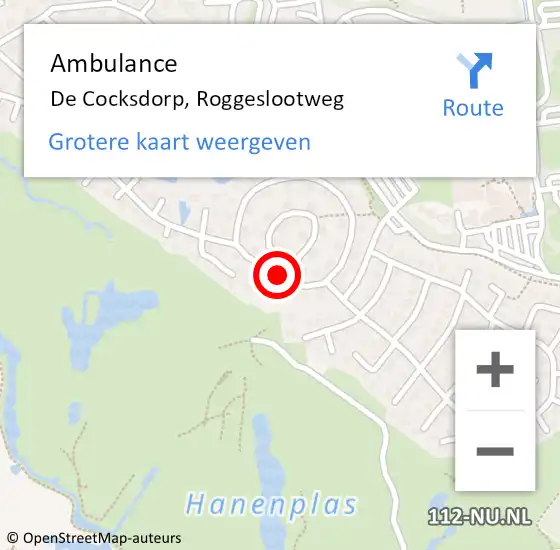 Locatie op kaart van de 112 melding: Ambulance De Cocksdorp, Roggeslootweg op 25 augustus 2019 11:03