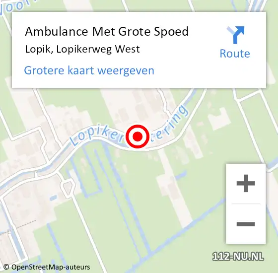 Locatie op kaart van de 112 melding: Ambulance Met Grote Spoed Naar Lopik, Lopikerweg West op 25 augustus 2019 11:14