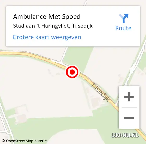 Locatie op kaart van de 112 melding: Ambulance Met Spoed Naar Stad aan 't Haringvliet, Tilsedijk op 25 augustus 2019 18:23
