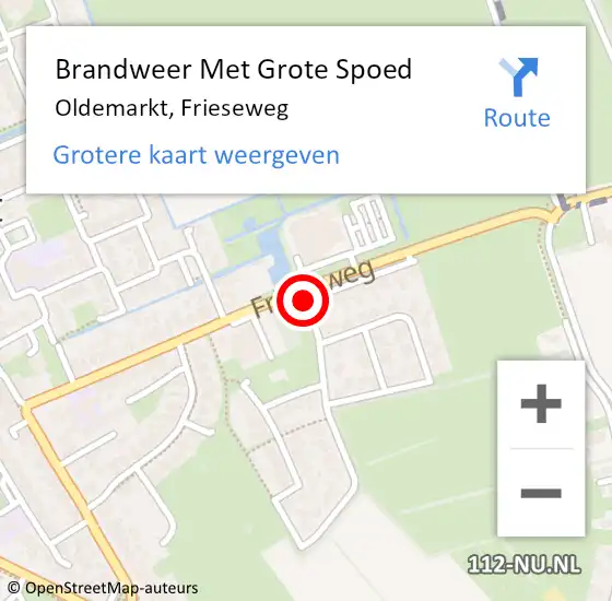 Locatie op kaart van de 112 melding: Brandweer Met Grote Spoed Naar Oldemarkt, Frieseweg op 11 april 2014 16:55