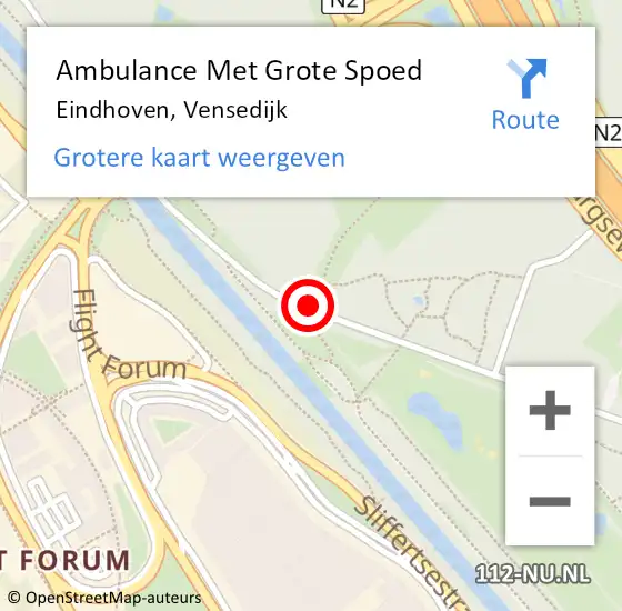 Locatie op kaart van de 112 melding: Ambulance Met Grote Spoed Naar Eindhoven, Vensedijk op 26 augustus 2019 15:25