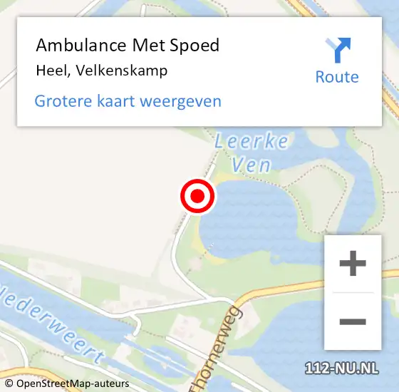 Locatie op kaart van de 112 melding: Ambulance Met Spoed Naar Heel, Velkenskamp op 26 augustus 2019 16:55