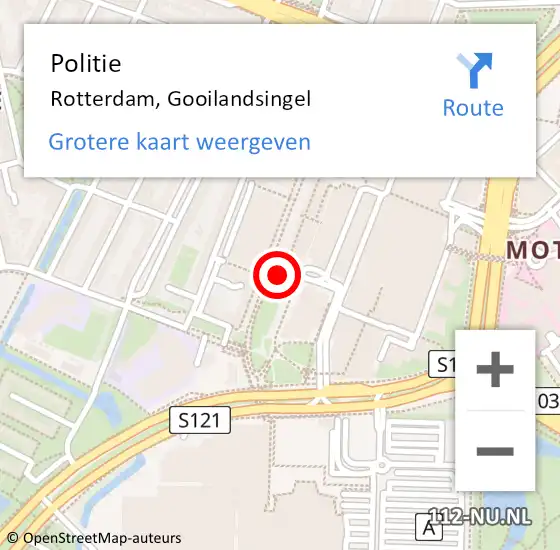 Locatie op kaart van de 112 melding: Politie Rotterdam, Gooilandsingel op 26 augustus 2019 20:19