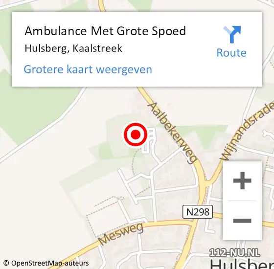 Locatie op kaart van de 112 melding: Ambulance Met Grote Spoed Naar Hulsberg, Kaalstreek op 11 april 2014 19:53