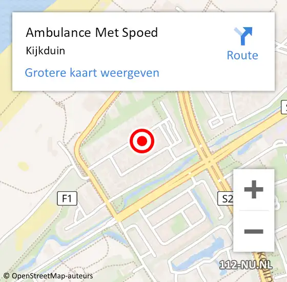 Locatie op kaart van de 112 melding: Ambulance Met Spoed Naar Kijkduin op 27 augustus 2019 11:39